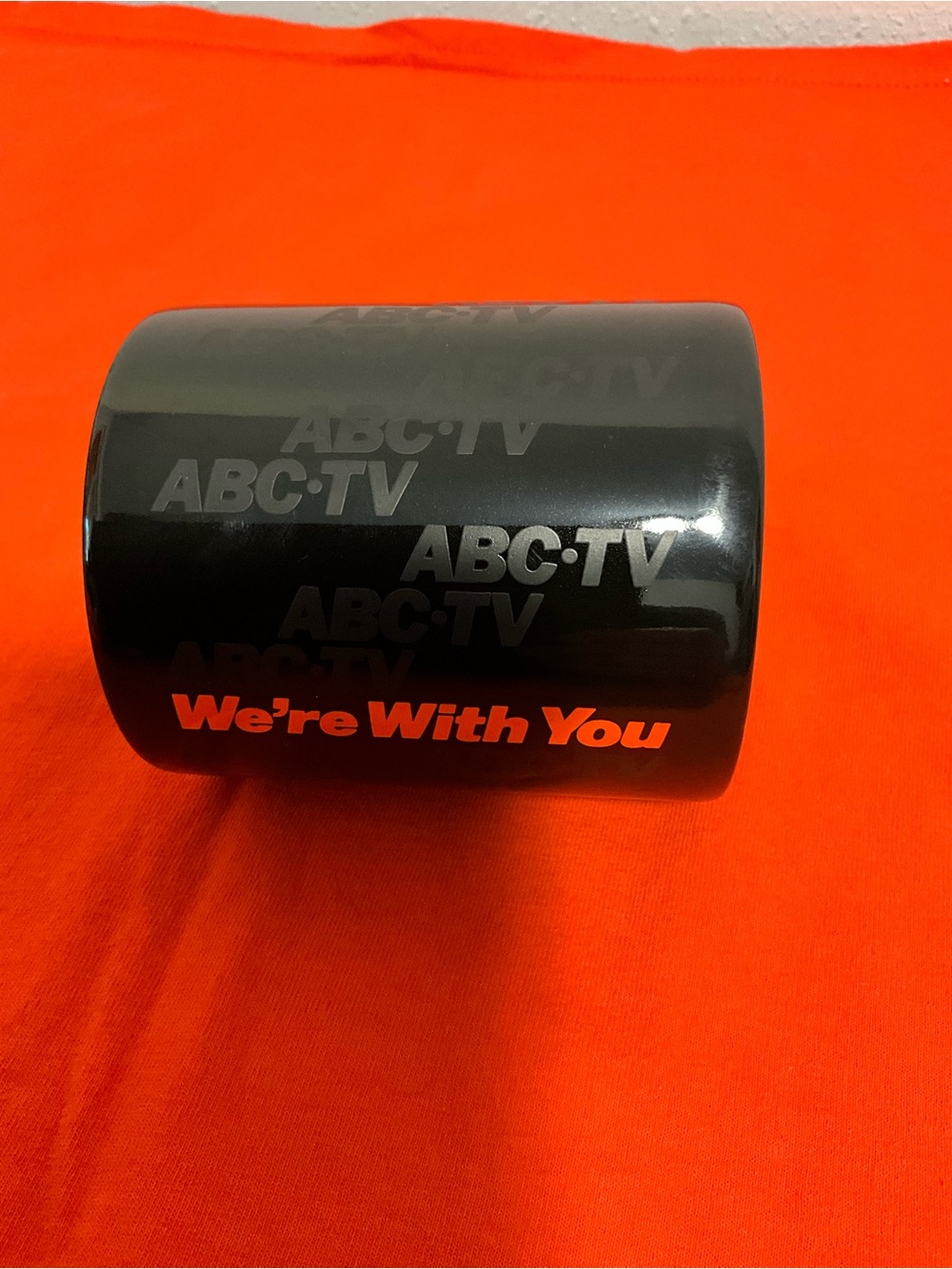 Vintage 1984 ABC-TV We're With You Promo Mug Staffordshire England Black - Picture 4 of 6